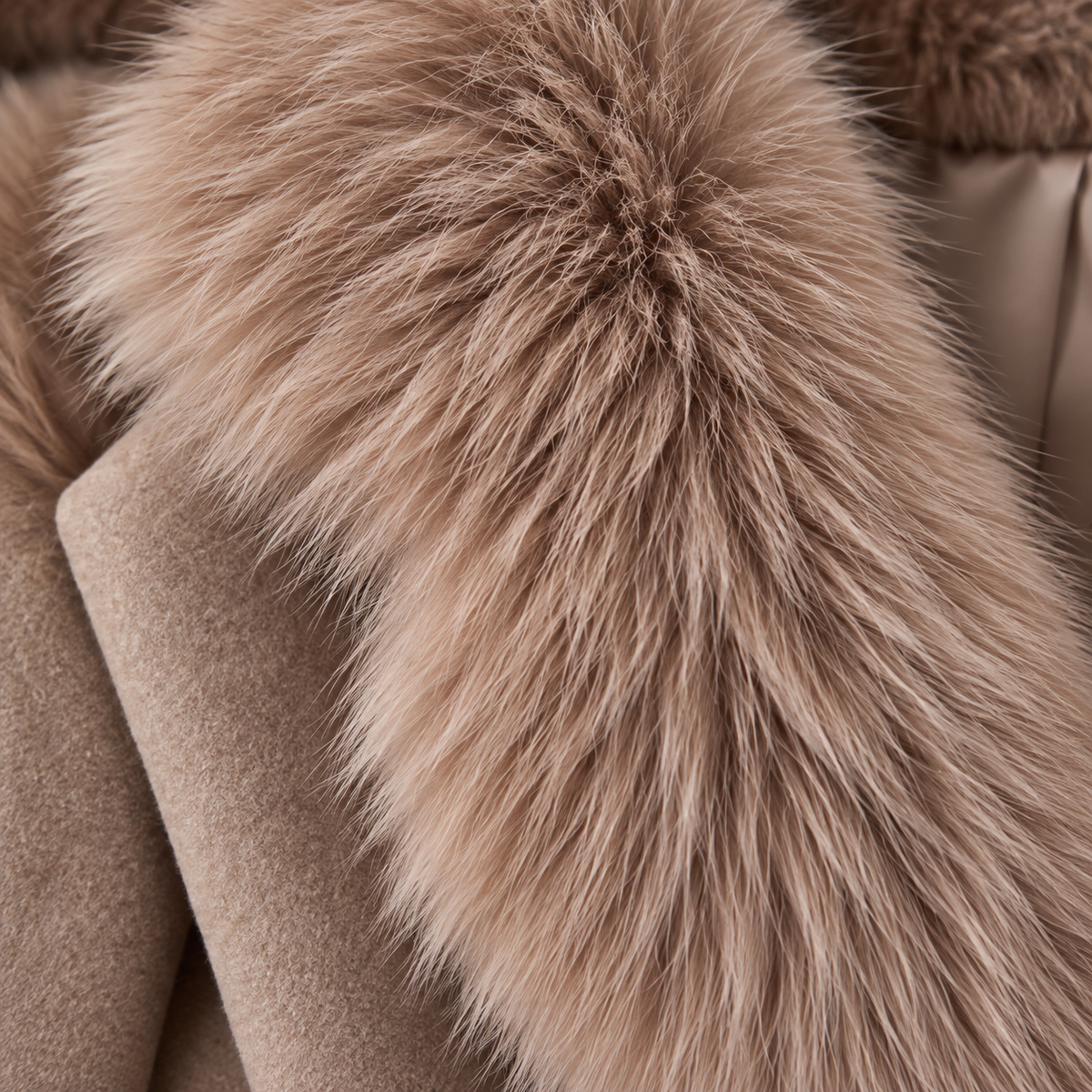 AUREVELL - Fur Collar Belted Coat